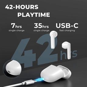 img 1 attached to 🎧 WOFALA T1 Wireless Earbuds Bluetooth Earbuds 13mm Driver/AptX/4 Microphones, Bluetooth 5.0 Headphones with ENC Call Noise Cancellation, IPX8 Waterproof Sport Wireless Earphones for 42 Hours Playtime and USB-C Fast Charging