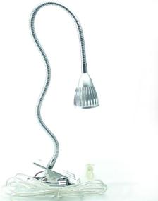 img 3 attached to QUANS 5W Cool White LED Desk Table Lamp, Clamp Clip on Gooseneck, Ultra Bright Silver, 19.68 inch