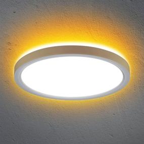 img 2 attached to 🌟 DAKASON 12 Inch LED Flush Mount Ceiling Light: Dimmable 5 Colors Selectable, Ambient Back Light for Kitchen, Living Room, Bedroom