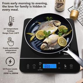 img 2 attached to Sunmaki Portable Induction Cooktop: Efficient 1800W Cooker with LCD Sensor Touch, Child Safety Lock, and Timer for Precise Cooking - 9 Power and 10 Temperature Settings