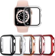 📱 премиум 5-pack защитные стеклянные пленки для экрана для apple watch series 6 / se / series 5 / series 4 40 мм - сенсорные ультратонкие жесткие бамперы из поликарбоната с полным покрытием. логотип