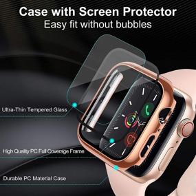 img 3 attached to 📱 Премиум 5-Pack Защитные стеклянные пленки для экрана для Apple Watch Series 6 / SE / Series 5 / Series 4 40 мм - Сенсорные ультратонкие жесткие бамперы из поликарбоната с полным покрытием.