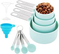 🛒 clearance sale: 8 piece stainless steel measuring cups & spoons set for kitchen baking tools - wet and dry measurement logo