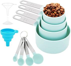 img 4 attached to 🛒 Clearance Sale: 8 Piece Stainless Steel Measuring Cups & Spoons Set for Kitchen Baking Tools - Wet and Dry Measurement