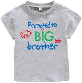 img 4 attached to Toddler T Shirt Promoted Brother Letters Boys' Clothing