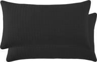 🛏️ southshore fine linens - vilano springs - black quilted pillow sham covers: 20" x 36" (no inserts) - premium quality bedding logo