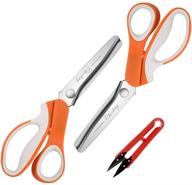 🔸 chooling pinking shears set (3mm, orange, pack of 2) - zig zag scissor for fabric and leather, serrated & scalloped edges - perfect dressmaking sewing tailor scissors cl-030-a logo