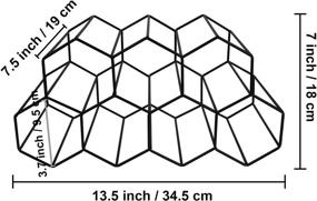 img 3 attached to 🍷 Modern Black Metal Tabletop Hexagon Wine Rack - Holds 9 Bottles - No Assembly Needed - Desktop Wine Storage Solution - Small Wine Bottle Holder Stand (Black)