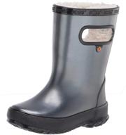 ultimate style and durability: bogs skipper rainboot metalic plush steel boys' shoes logo