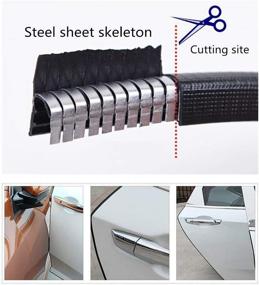 img 2 attached to 🚗 OTOLIMAN Steel Coating Black Rubber 7mmx5m Car Door Edge Scratch Guard Trim Molding Protector Cover, Full Size 16ft U Shape Air Vent Edge Decoration