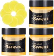 🐝 wood seasoning beewax: traditional beeswax polish for multipurpose furniture care, including 8 sponges for cleaning and protecting wooden furniture logo