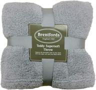 🛋️ brentfords teddy fleece blanket: large silver grey bed throw, plush & super soft, warm sofa bedspread - 60" x 78 logo