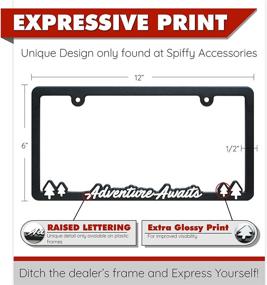 img 2 attached to 🌍 Adventure Awaits License Plate Frame: Vibrant Raised Lettering, Heavy-Duty Polyurethane, Strong Securing Clips - Designed & Made in the USA for US/CAN Vehicles