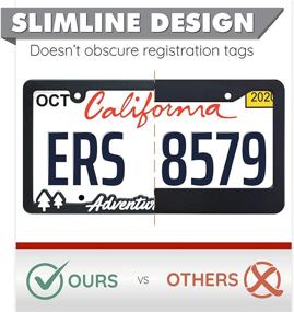 img 1 attached to 🌍 Adventure Awaits License Plate Frame: Vibrant Raised Lettering, Heavy-Duty Polyurethane, Strong Securing Clips - Designed & Made in the USA for US/CAN Vehicles