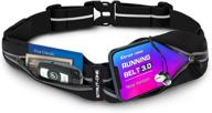 🏃 black strut-one ultra thin waist pouch with long dual pockets - running belt bag for iphone, water bottles - ideal for women & men in hiking, cycling, and traveling logo