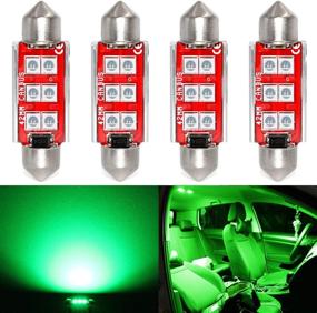 img 4 attached to 💡 Upgrade Your Car's Interior Lighting with Phinlion Super Bright 212-2 LED Bulb, Green - Pack of 4