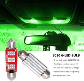 img 2 attached to 💡 Upgrade Your Car's Interior Lighting with Phinlion Super Bright 212-2 LED Bulb, Green - Pack of 4