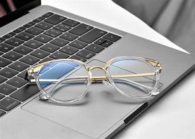 img 3 attached to 👓 COASION Retro Big Round Blue Light Blocking Glasses: Stylish TR90 Eyewear for Women - Ideal for Computer Screens and Clear Vision