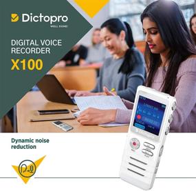 img 2 attached to 🎙️ Dictopro Digital Voice Activated Recorder: Easy HD Recording of Lectures and Meetings with Dual Microphone, Noise Reduction, Portable Mini Tape Dictaphone, MP3, USB, 8GB