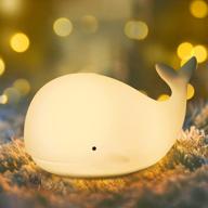 🐋 whale night light for kids - color changing rechargeable nursery lamp with tap control, silicone cute baby night lights for girls boys, children bedroom decor логотип