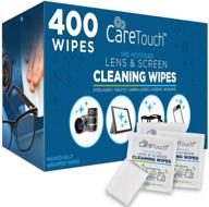👓 care touch lens cleaning wipes - 400 pre-moistened individually wrapped wipes - for eyeglasses, tablets & more! logo
