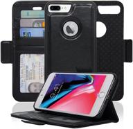 📱 navor detachable magnetic wallet case - iphone 8 plus [vajio series] - black | rfid protection & logo hole logo