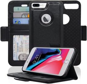img 4 attached to 📱 Navor Detachable Magnetic Wallet Case - iPhone 8 Plus [Vajio Series] - Black | RFID Protection & Logo Hole
