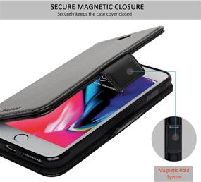 img 1 attached to 📱 Navor Detachable Magnetic Wallet Case - iPhone 8 Plus [Vajio Series] - Black | RFID Protection & Logo Hole