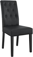 🪑 modway confer - modern tufted faux leather upholstered parsons kitchen and dining room chair in black: contemporary elegance for your home logo