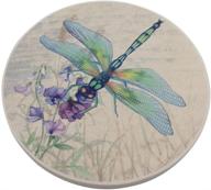 trinsi dragonfly ceramic stone coasters - set of 4 absorbent coasters for drinks logo