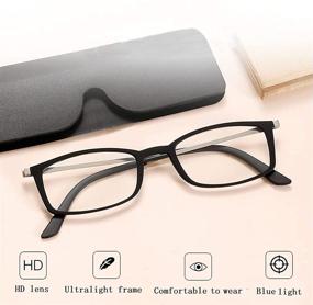img 2 attached to 👓 VISENG 2 Pairs Compact Slim Mini Metal Reading Glasses - Lightweight & Portable Readers with Glasses Case for Reading