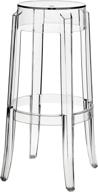 🪑 stylish and practical: modway philippe starck style charles ghost bar stool set (2 pieces) logo