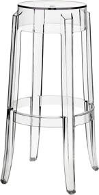 img 3 attached to 🪑 Stylish and Practical: Modway Philippe Starck Style Charles Ghost Bar Stool Set (2 Pieces)