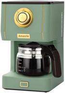 ☕ amaste drip coffee maker, coffee machine with 25 oz glass coffee pot, retro style coffee maker with reusable coffee filter & three brewing modes, 30-minute warm-keeping, matcha green logo