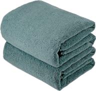 🌿 prohomtex microfiber bath towels, set of 2 - quick dry, ultra soft, super absorbent in dark green - hotel quality spa towels logo