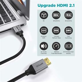 img 1 attached to 🔌 QGeeM 8K HDMI Cable - 6FT Ultra High Speed HDMI Cord, 48Gbps, Compatible with Apple TV, Roku, Samsung QLED, Sony LG, Nintendo Switch, PlayStation, Xbox One Series X, Ultra HD HDMI 2.1 Cable