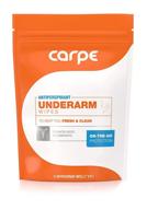 carpe antiperspirant underarm wipes - sweat blocking, deodorizing, and cleansing on-the-go - 15 residue-free, individually wrapped wipes - clean and refreshing scent logo