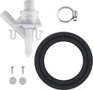 🚽 durable rv toilet valve parts with seal, water valve kit for dometic 300 310 320 series pedal flush valve toilets - replacement kit for rv camper marine toilet flush valve logo