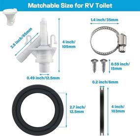 img 3 attached to 🚽 Durable RV Toilet Valve Parts with Seal, Water Valve Kit for Dometic 300 310 320 Series Pedal Flush Valve Toilets - Replacement Kit for RV Camper Marine Toilet Flush Valve