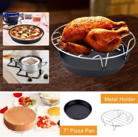 img 2 attached to 🍳 Complete 11-Piece Air Fryer Accessories Kit with 60 Non-Stick Air Fryer Parchment Liners - Compatible with Ninja Power Phillips Gowise and Fits 3.2QT to 5.8QT Models