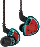 kz es4 hybrid hifi bassy in-ear headphones/earphones/earbuds (blue - no microphone) logo