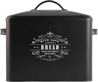 🍞 extra large black bread box - stylish bread storage for kitchen counter - organize and preserve multiple loaves - farmhouse-inspired bread container for vintage & rustic kitchens логотип