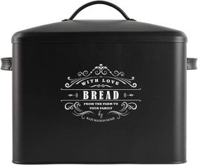 img 4 attached to 🍞 Extra Large Black Bread Box - Stylish Bread Storage for Kitchen Counter - Organize and Preserve Multiple Loaves - Farmhouse-Inspired Bread Container for Vintage & Rustic Kitchens