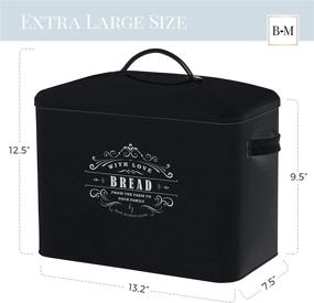 img 3 attached to 🍞 Extra Large Black Bread Box - Stylish Bread Storage for Kitchen Counter - Organize and Preserve Multiple Loaves - Farmhouse-Inspired Bread Container for Vintage & Rustic Kitchens