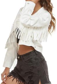 img 2 attached to Chic and Trendy: SCOFEEL Women's Crop Denim Jacket with Fringe - Button Down and Long Sleeve