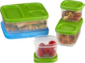 img 1 attached to 🥪 Rubbermaid LunchBlox Sandwich Kit: Green 1806231 - Convenient, Eco-friendly Lunch Storage Solution in Green & Blue