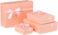 friday premium pink gift boxes - perfect for gifts, birthdays, parties, christmas - 🎁 durable storage box set of 4 in varying sizes (6x4x2in, 9.5x6.7x2.5in, 11x8x3.5in, 13x10x4.3in) - pink logo