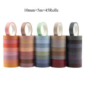 img 3 attached to 🎨 NOGAMOGA 45 Rolls Basic Solid Color Washi Tape Set - Colourful Adhesive Tape for Bullet Journal, Planners, DIY Crafts, Arts Scrapbooking, and Office Supplies