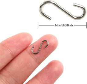 img 4 attached to 🔗 250 Pieces 0.55 Inch Mini S Hooks for DIY Crafts - Halloween Christmas Ornament Small Metal S-Shaped Wire Hook Kits with Latch Connectors & Storage Box