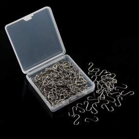 img 2 attached to 🔗 250 Pieces 0.55 Inch Mini S Hooks for DIY Crafts - Halloween Christmas Ornament Small Metal S-Shaped Wire Hook Kits with Latch Connectors & Storage Box